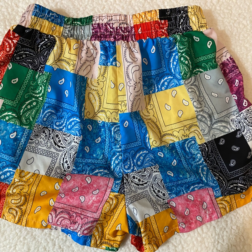 Colorful Patchwork Bandana Shorts